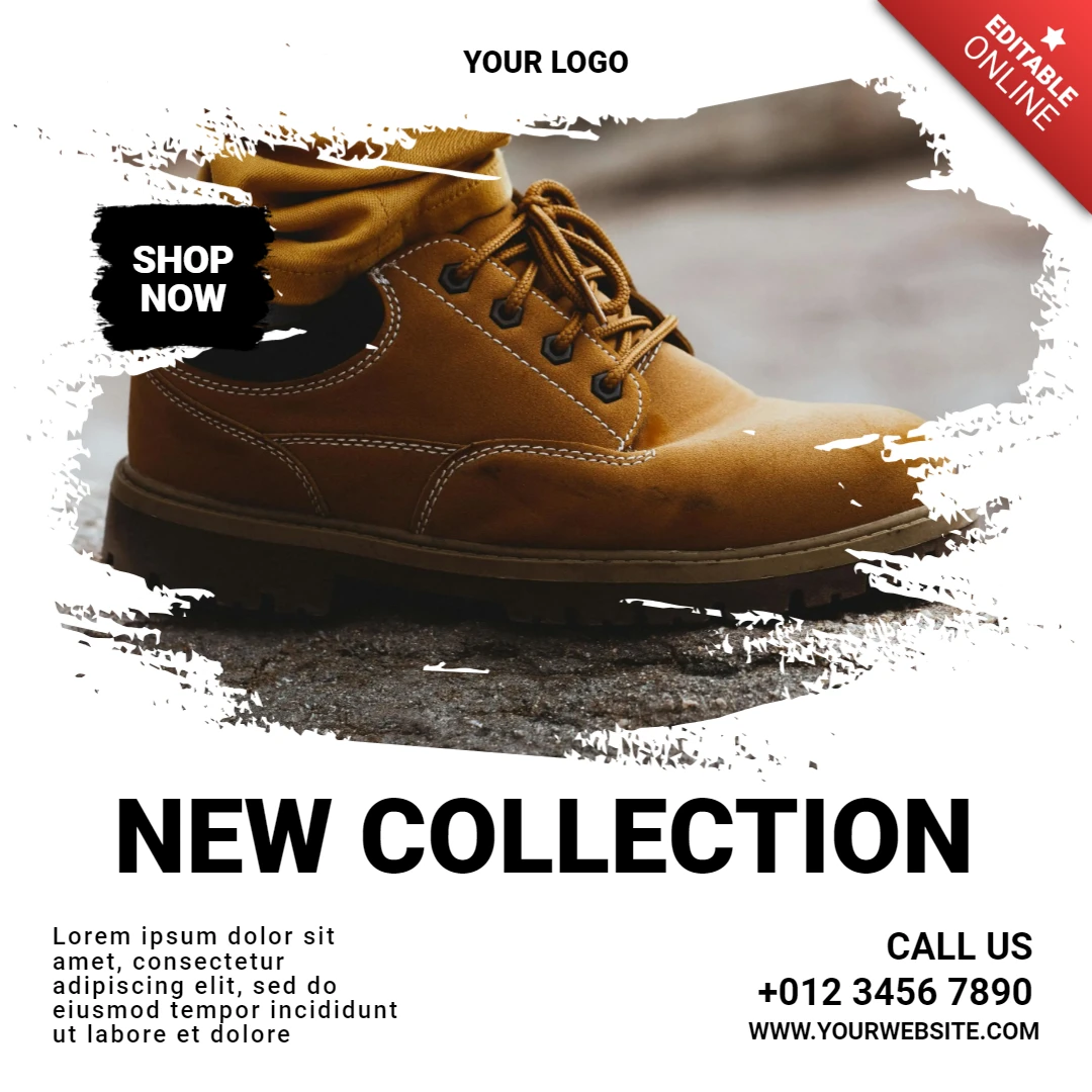 Nieuwe collectie sneakers uitverkoop social media post ontwerp sjabloon