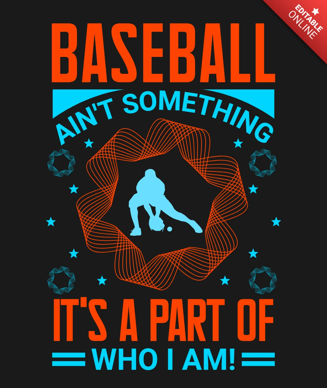 Baseball nie jest czymś motywującym - szablon koszulki z cytatem