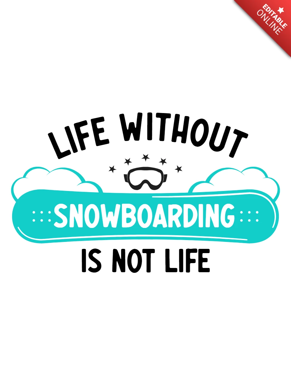 Winter Snowboarding T-shirt Template Design