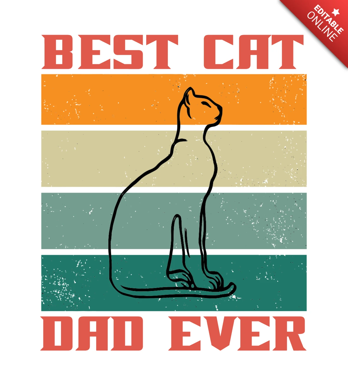 Plantilla de diseño de camiseta del mejor padre de gatos