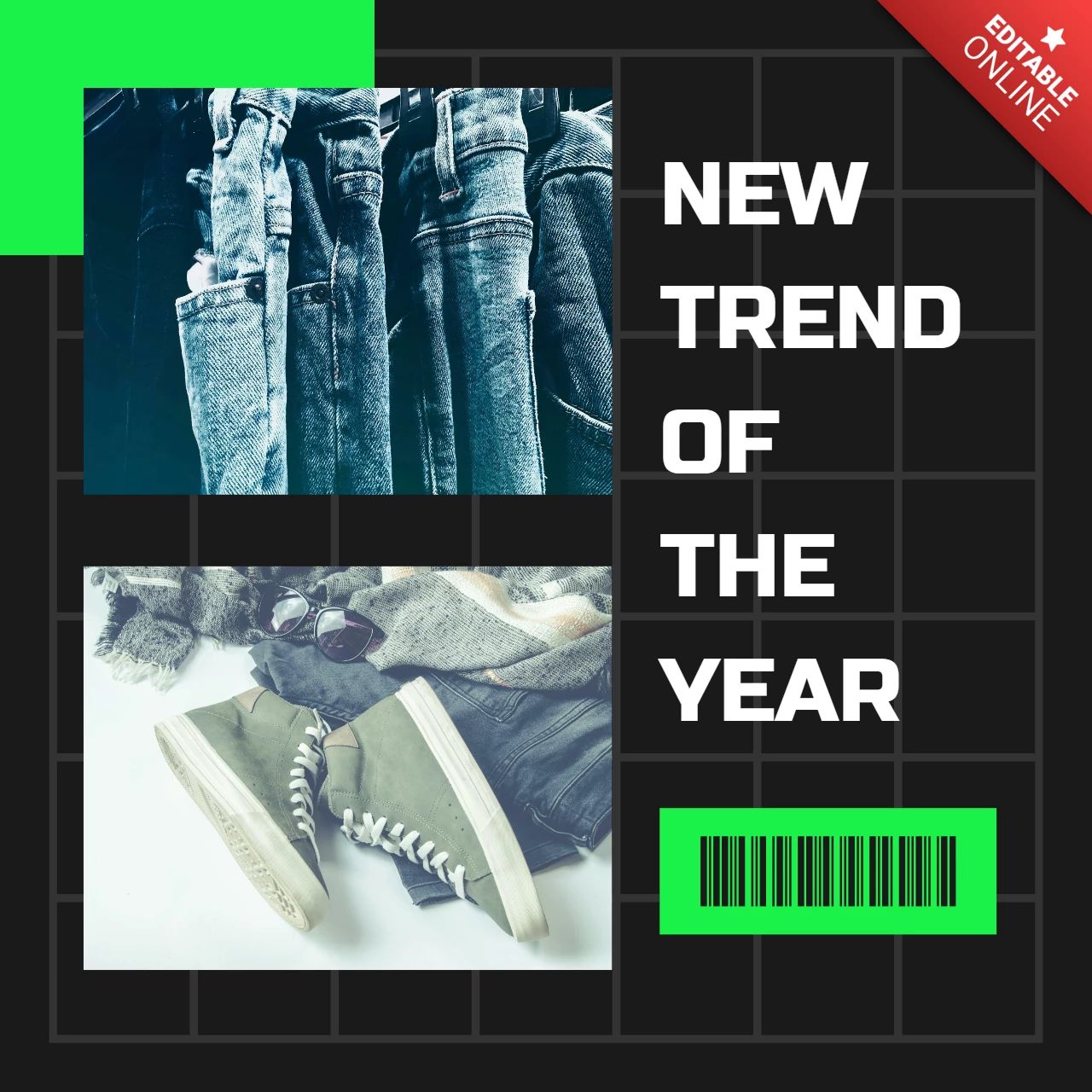 Trendy Menswear Social Media Post Design Template