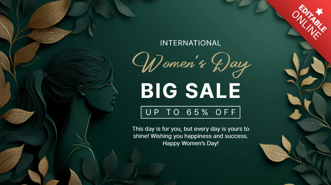 Women's Day Sale Design With Goddess In Old Money Style Banner Template