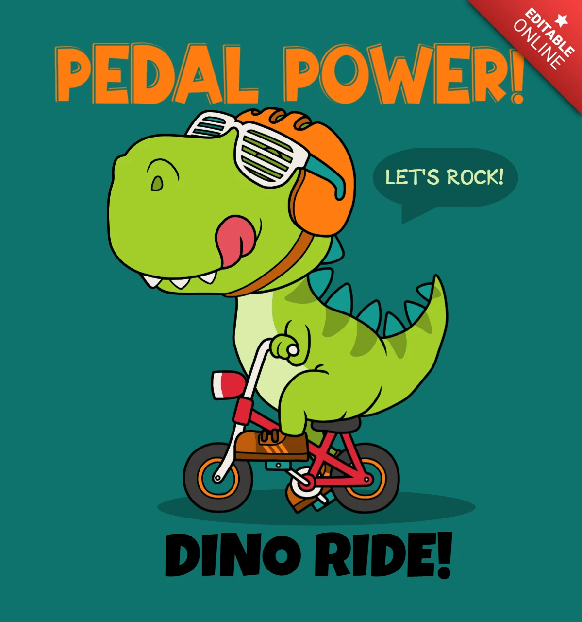 Ontwerpsjabloon voor leuke dino-rit voor kinderkleding