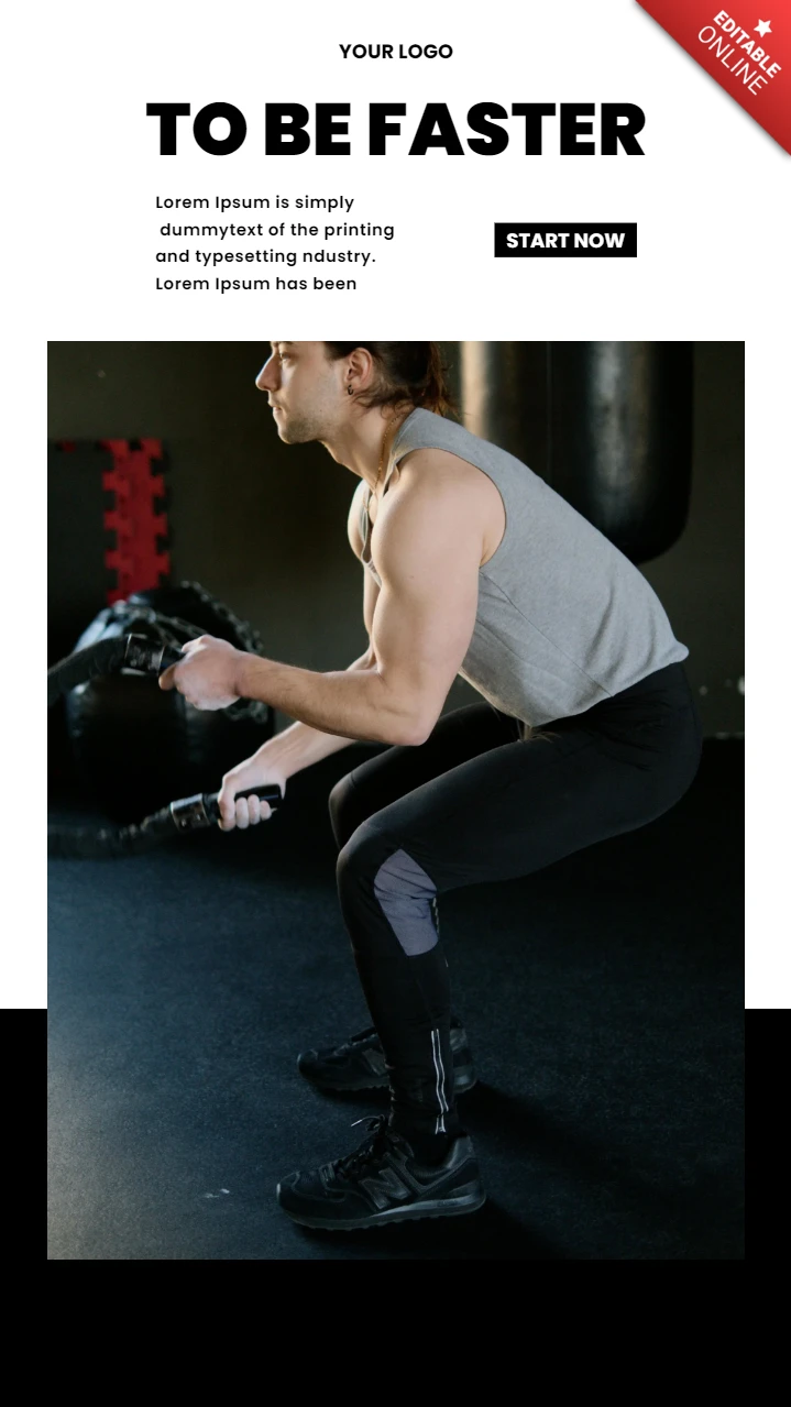 Modern Minimalist Gym Center Social Media Story Post Design Template