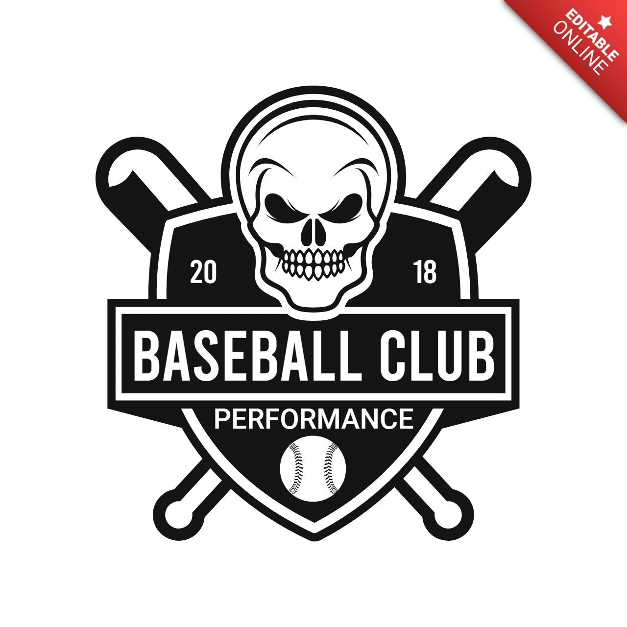Baseball Club Tournament Championship Sports Logo Design Template