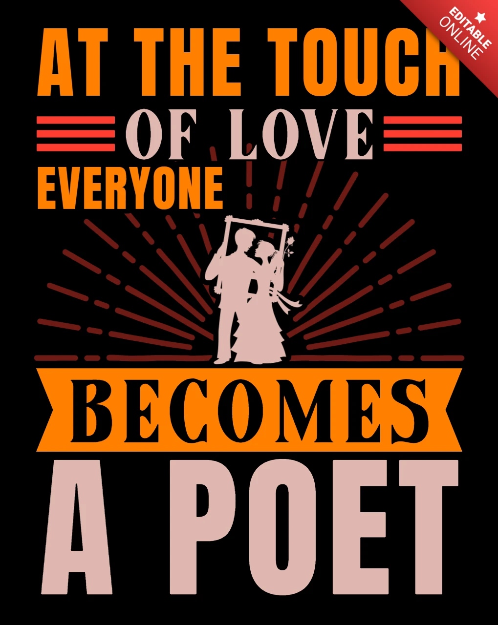 Modèle de citation typographique vintage pour l'amour poétique