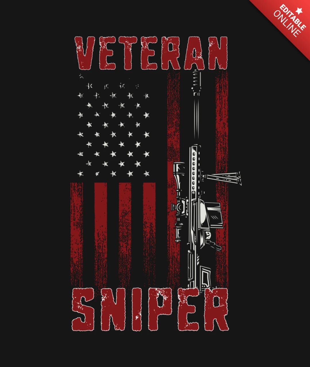 Sniper American Veteran T-Shirt Design Template