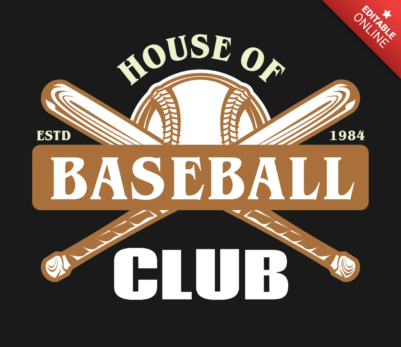 Modello di maglietta per club di baseball