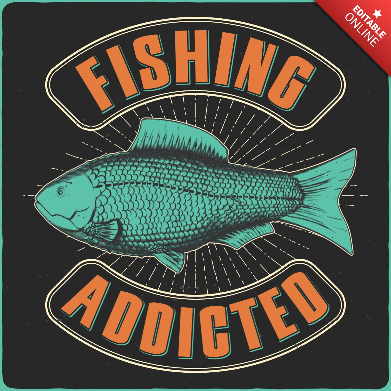 Fishing Addicted T-Shirt Design Template