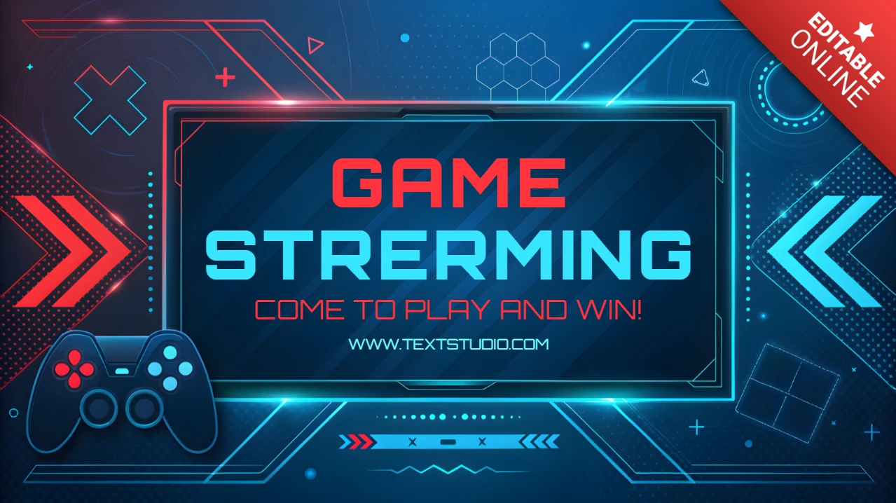 Gaming Stream Template with Futuristic Design and Controller Elements