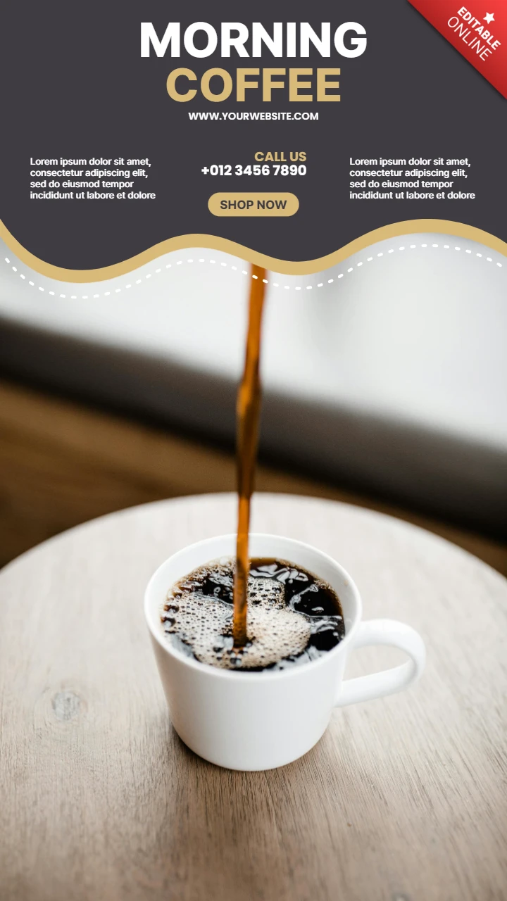 Morning Coffee Instagram Story Post Design Template