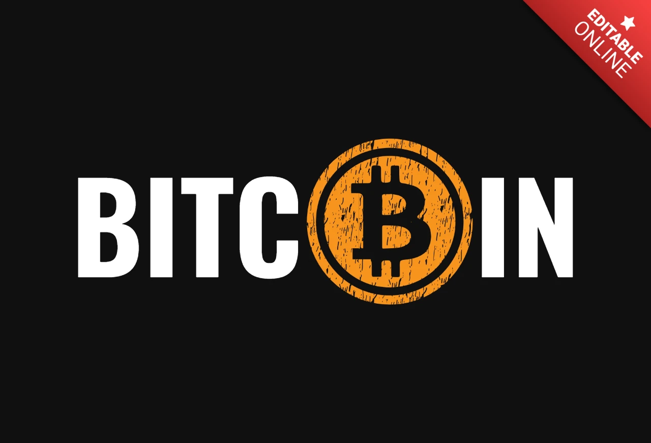 Bitcoin Cryptocurrency T-Shirt Design Template
