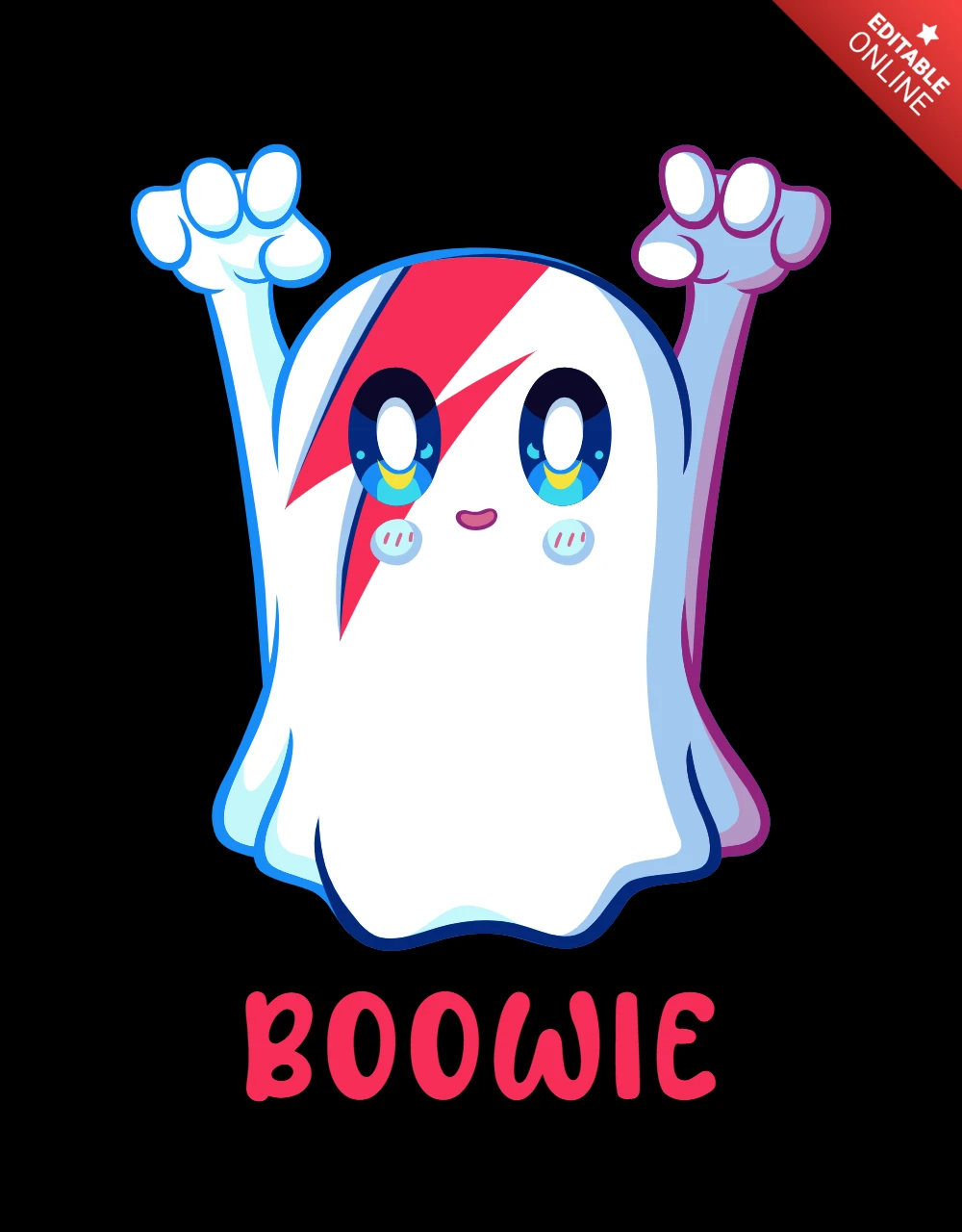 Modello di maglietta con fantasma felice