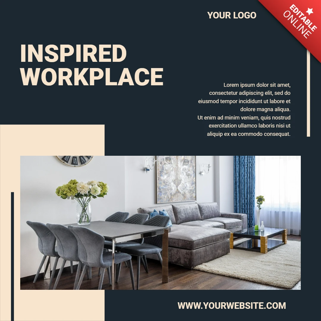 Zweifarbige flache elegante Werbung Social Media Post Design Vorlage