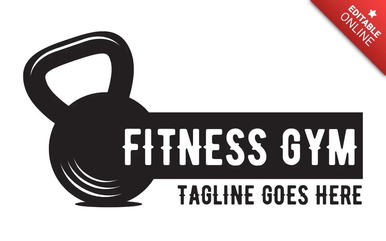 Design-Vorlage für das Logo des Fitnesscenters in Schwarz