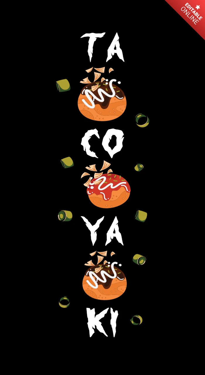 Modelo de design de camiseta de comida Tacoyaki