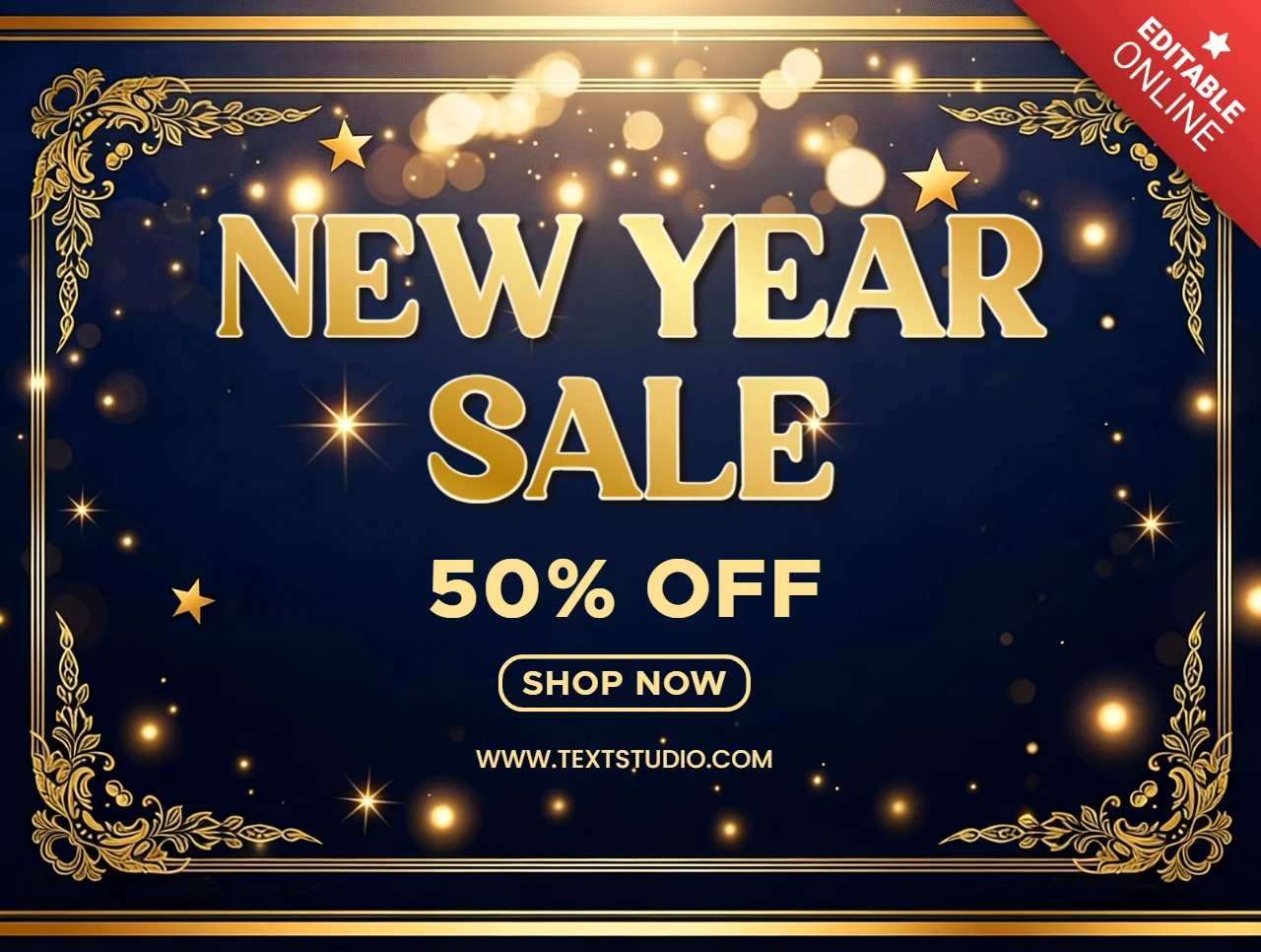 Modèle de design élégant pour les affiches promotionnelles de vente du Nouvel An