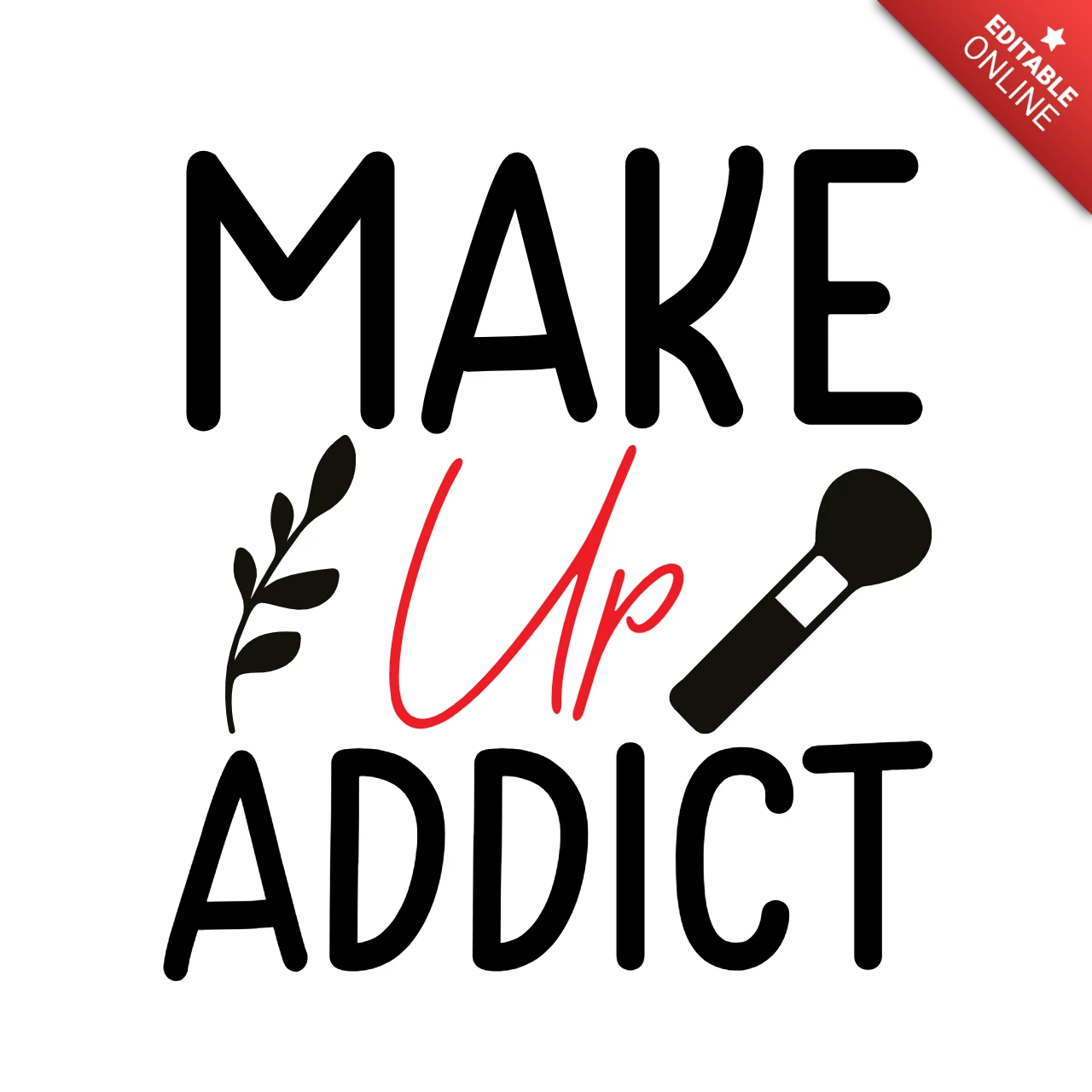 Make-up verslaafde t-shirt ontwerp sjabloon