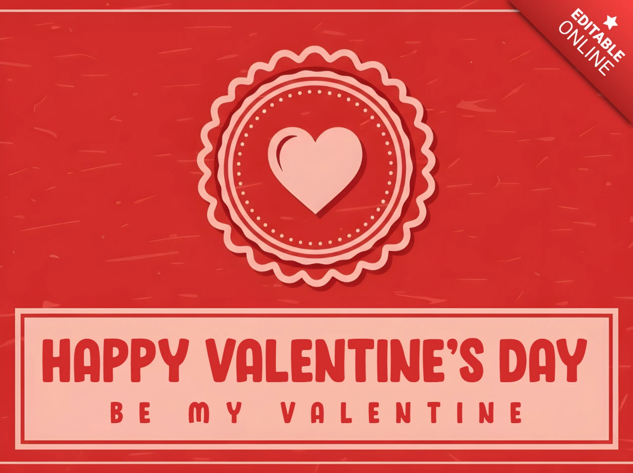 Retro Valentinstag Herzdesign Vorlage für Grußkarten