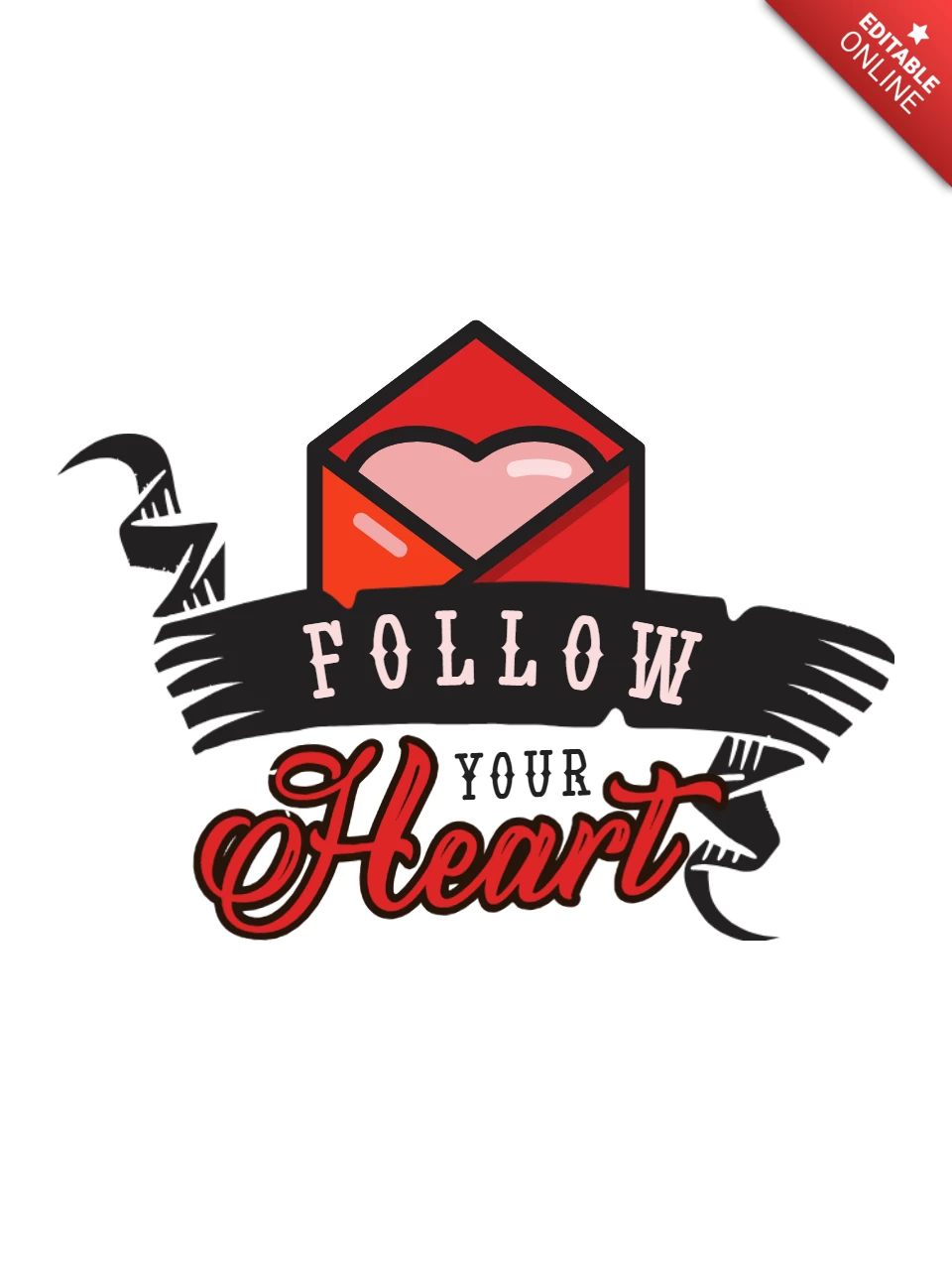 Valentinstag folgen sie ihrem herz t-shirt vorlage design