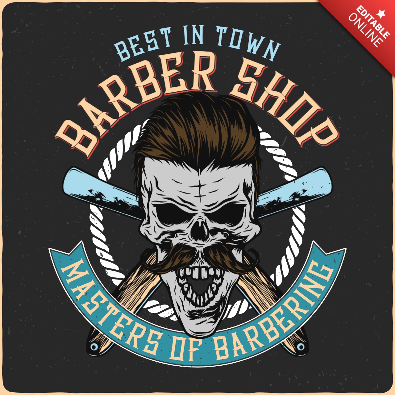 Modelo de design de camiseta da melhor barbearia da cidade