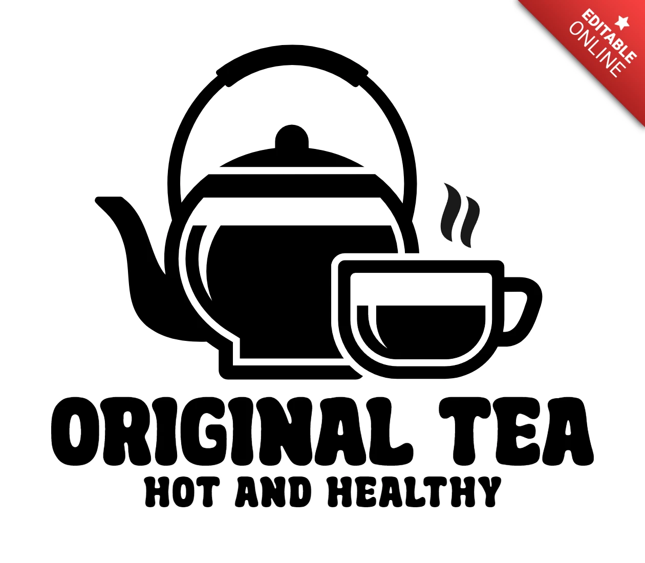 Modèle de logo original pour le thé frais