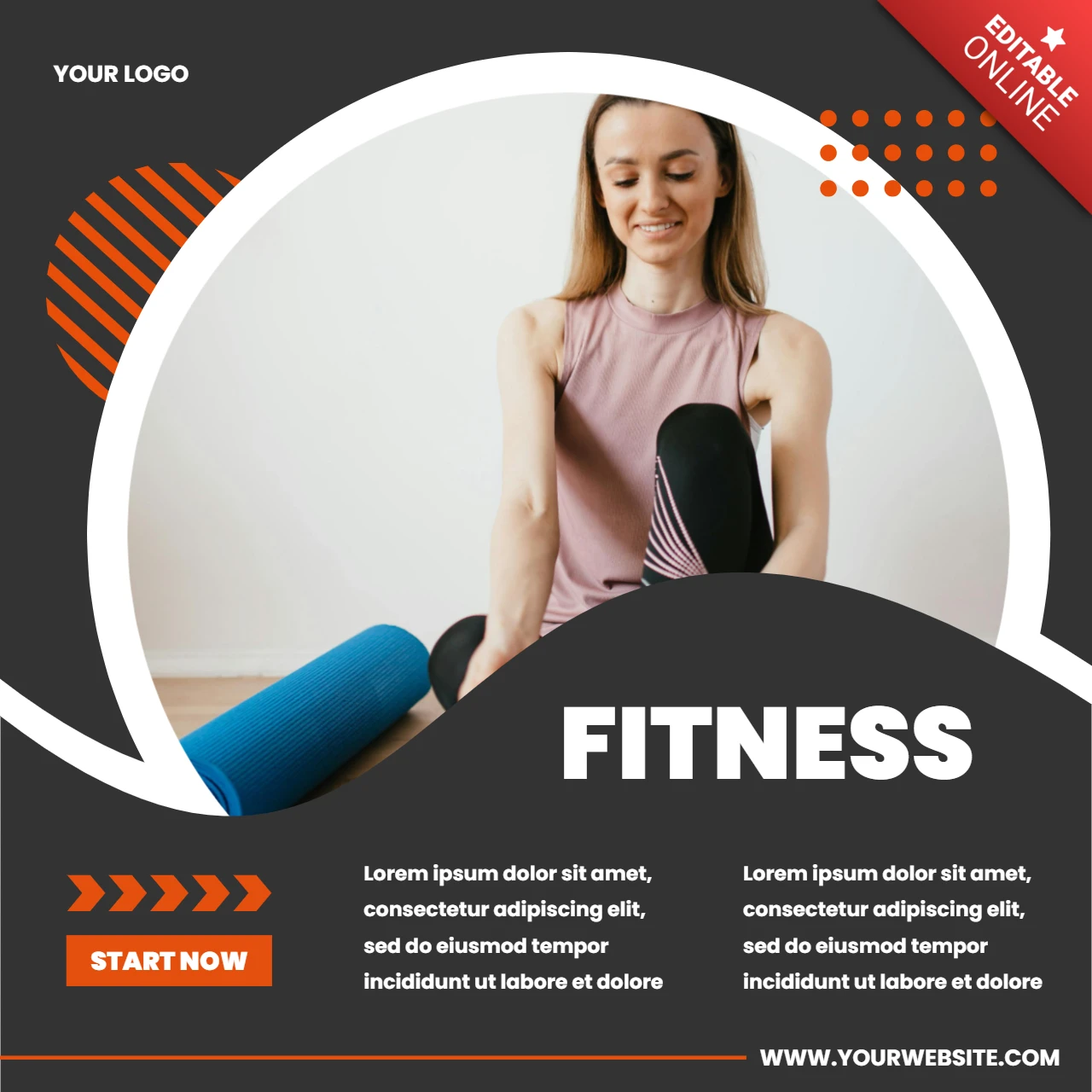 Yoga vrouw fitness instagram post ontwerpsjabloon