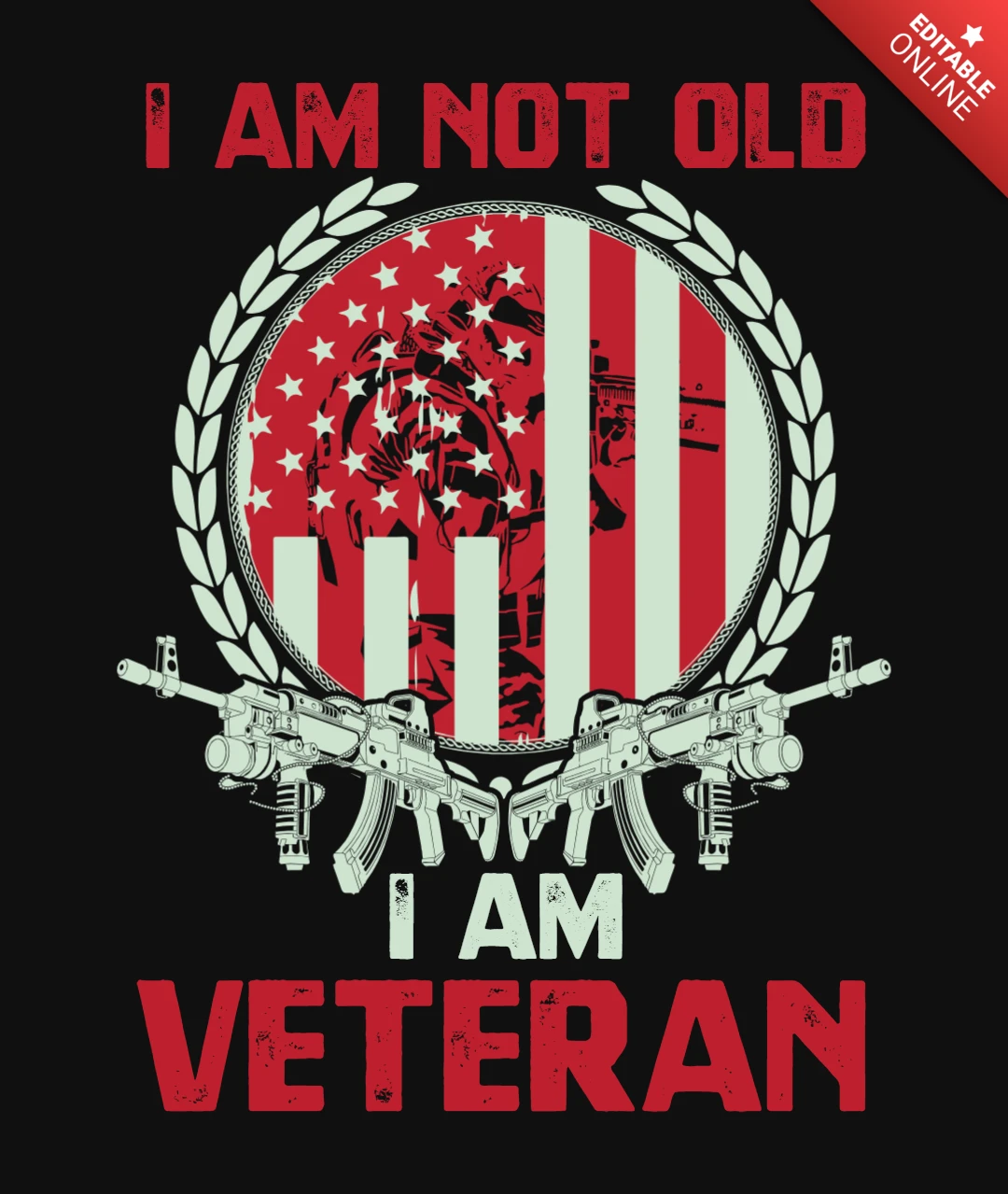Modello di design per t-shirt I am not old i am veteran
