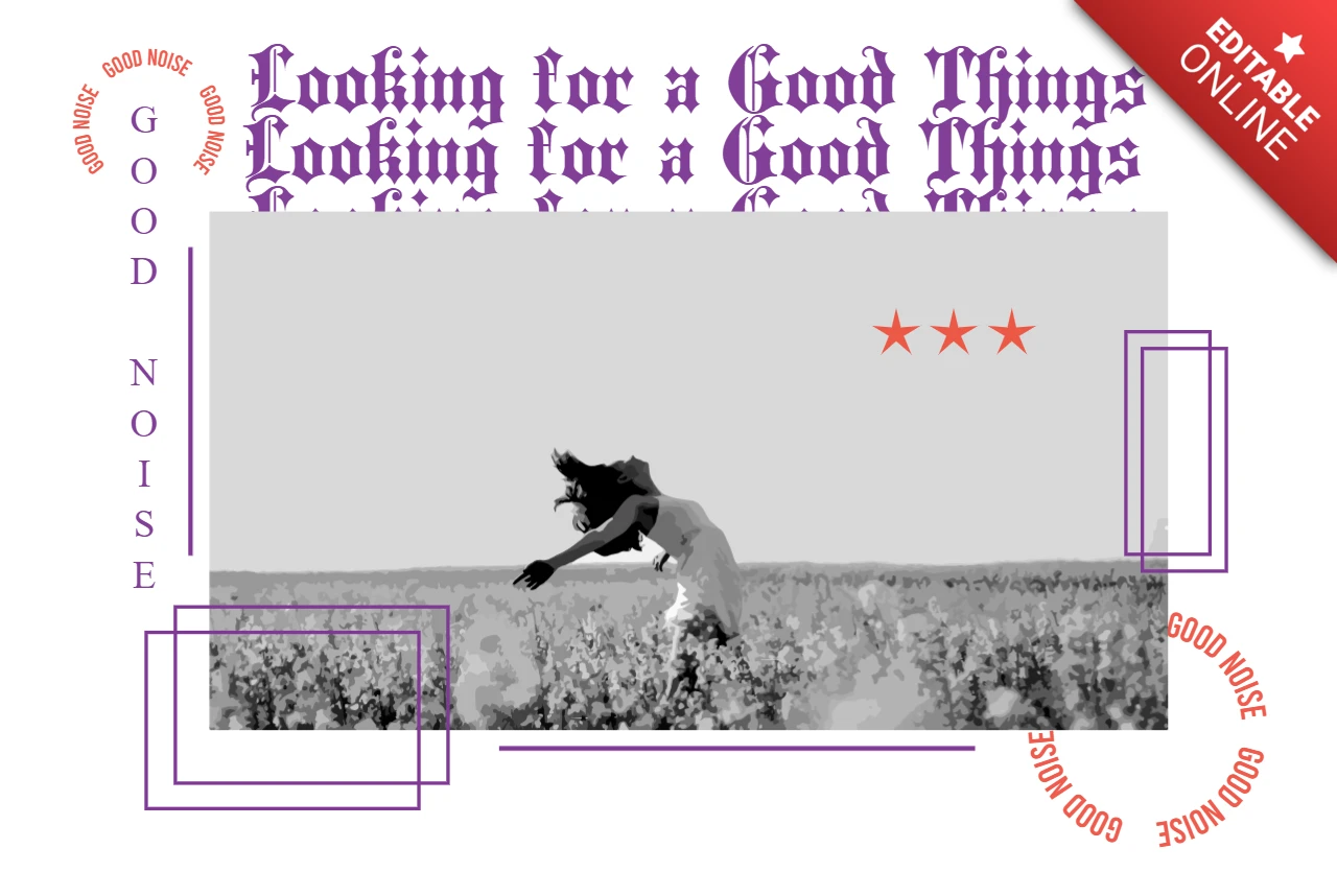 Artistic Template for Inspirational Poster Design Featuring Dynamic Typography and Nature Imagery
