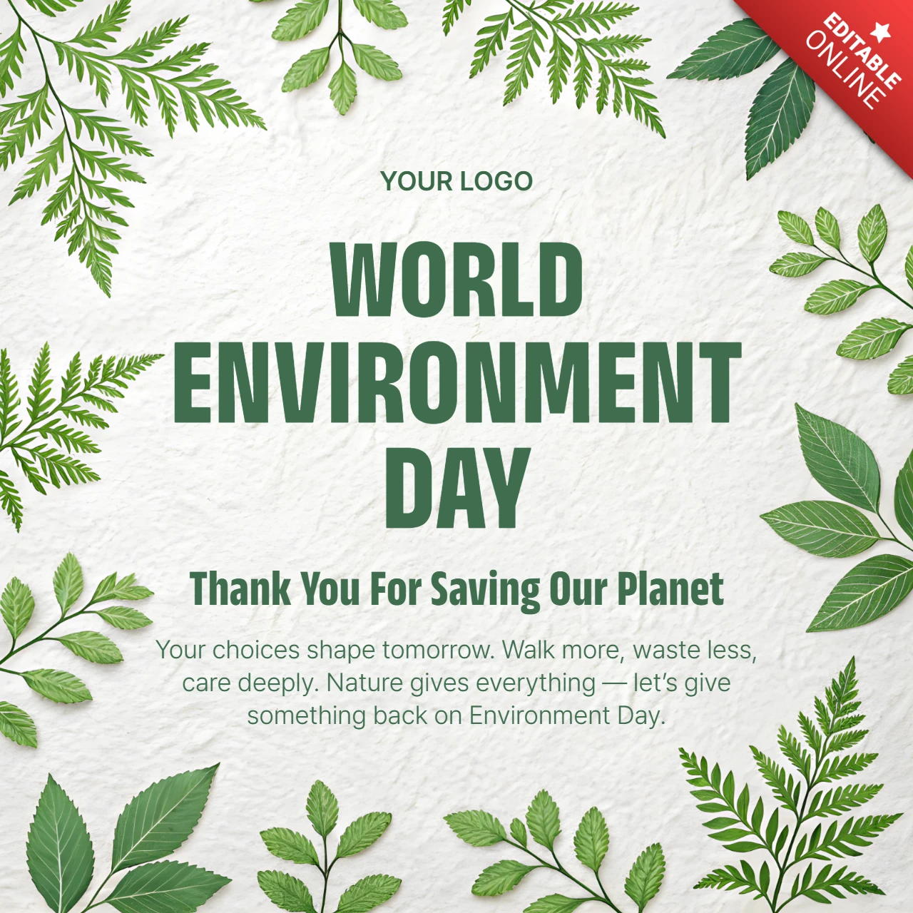Eco-Friendly Paper Design Template for World Environment Day Celebration