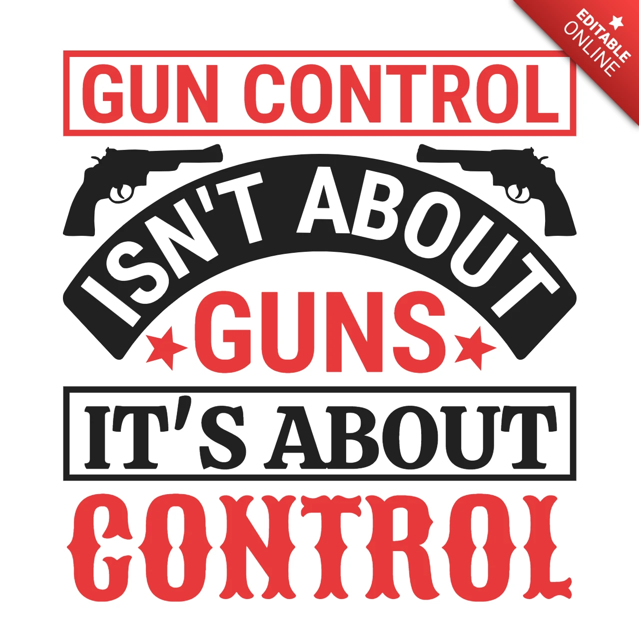 Bold Typography Design Template for Gun Control Awareness