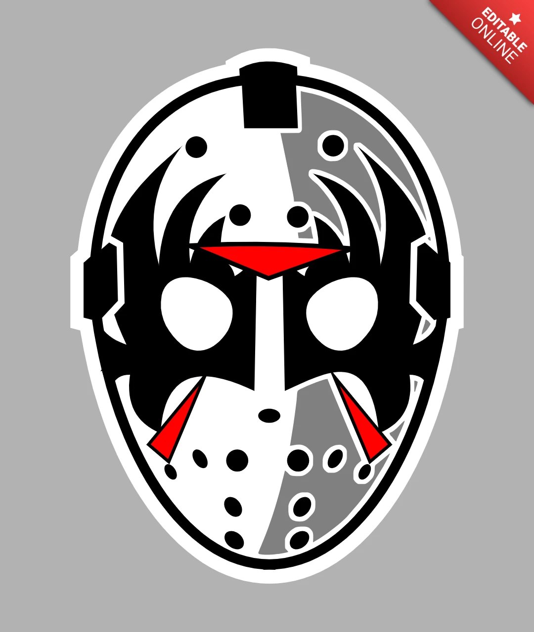 Jason rock kuss maske popkultur t-shirt design vorlage