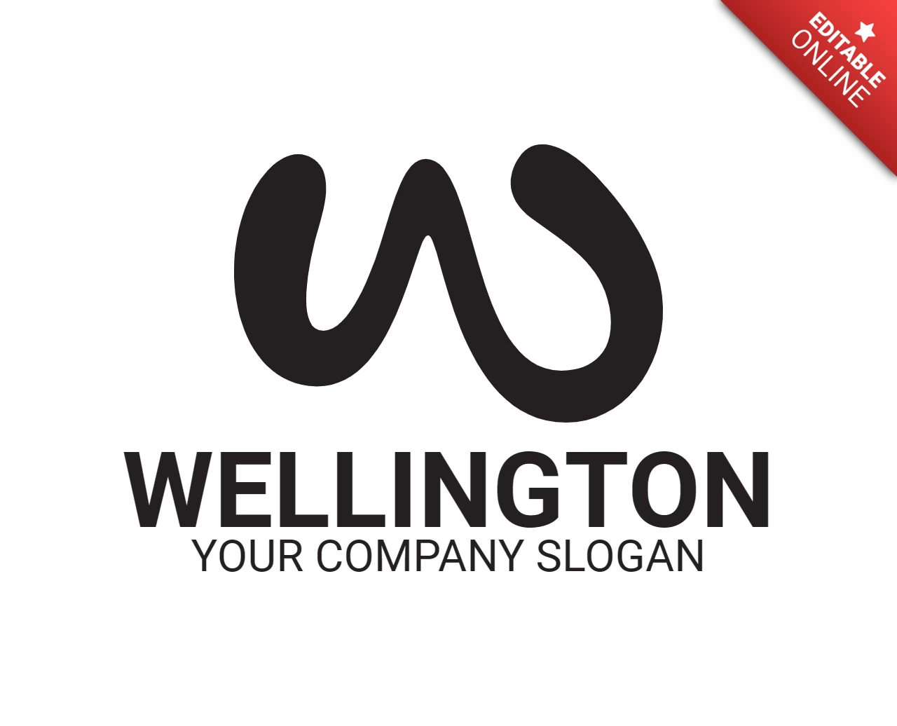 Lettera di Wellington w modello di logo moderno ed elegante