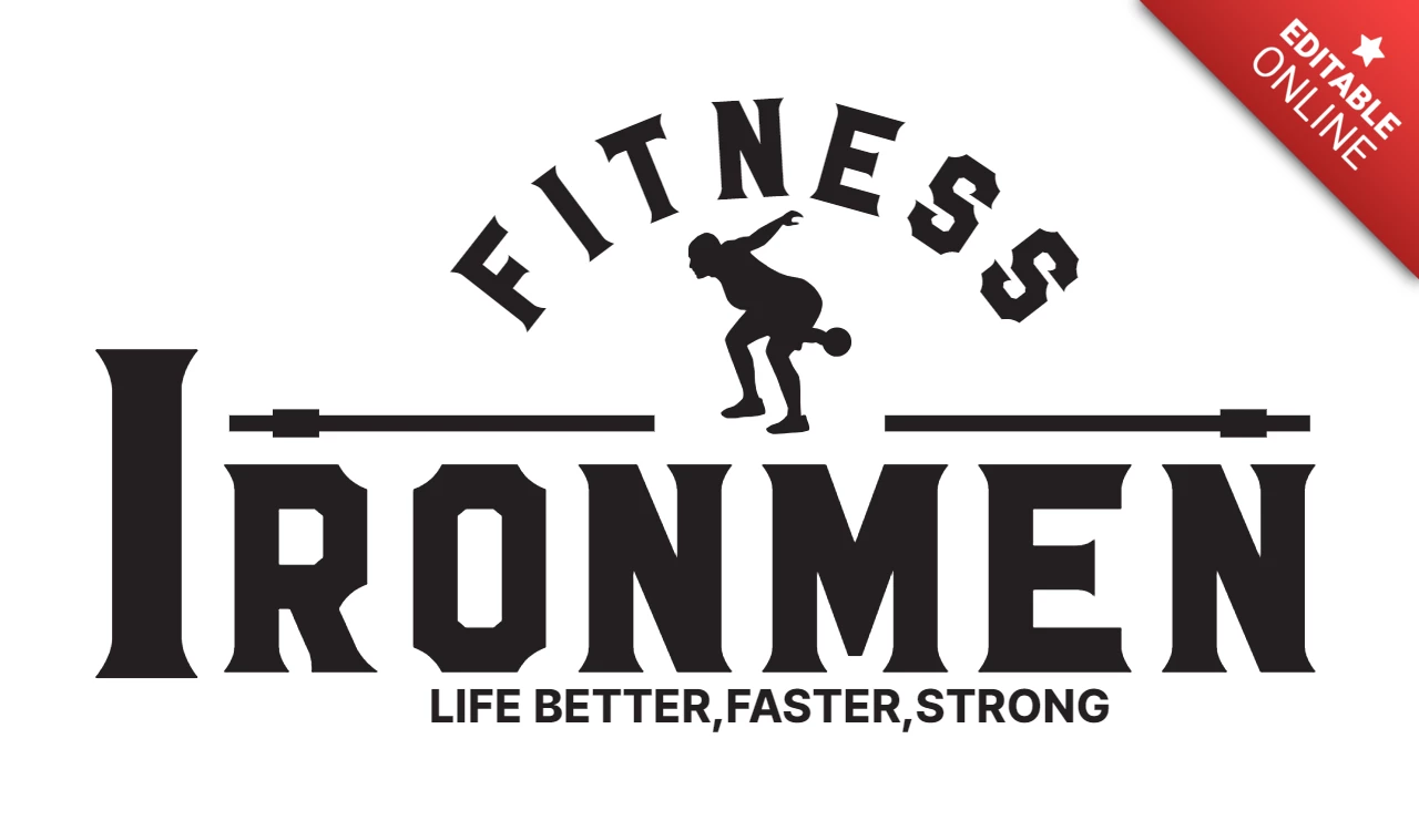Iron Men Strong Fitness Center Logo Design Template