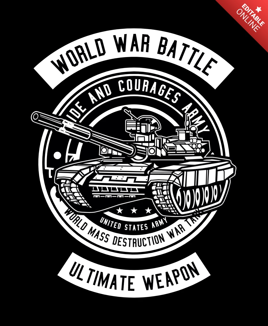 World War Battle Ultimate Weapon T-shirt Design Template