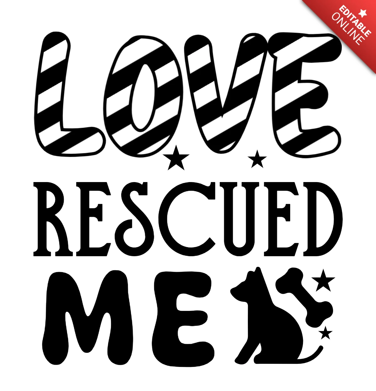 愛に救われた愛犬家Tシャツデザインテンプレート