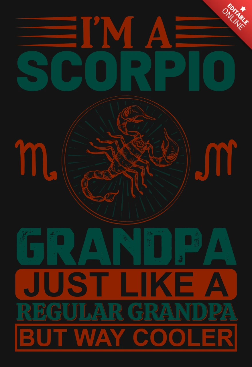Ich bin ein skorpion großvater sternzeichen t-shirt design vorlage