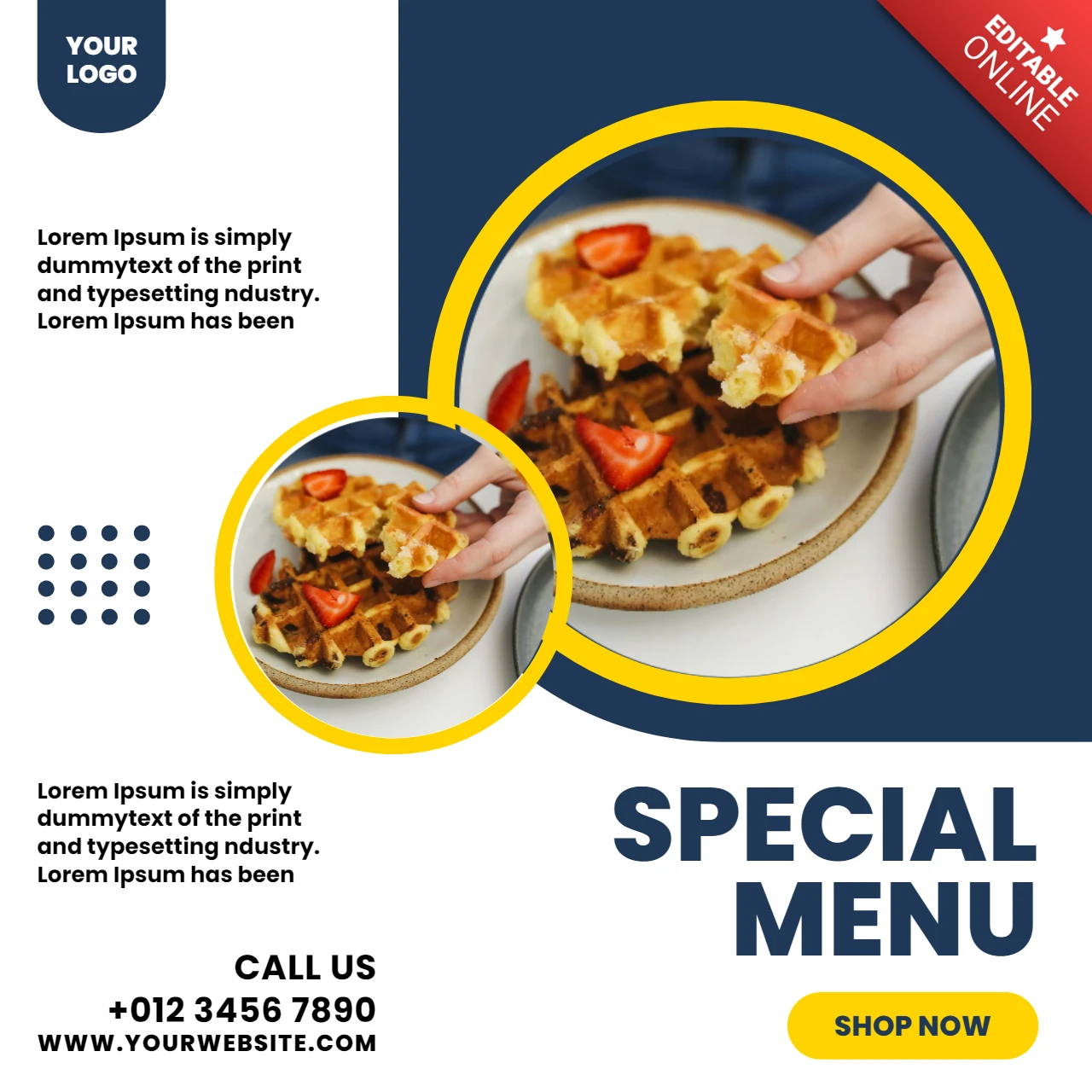 Promotional Geometric Collage Social Media Post Design Template