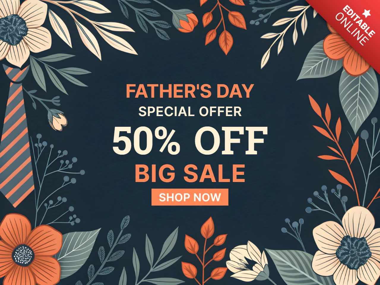 Floral Father's Day Sale Template – Editable Design Promotions