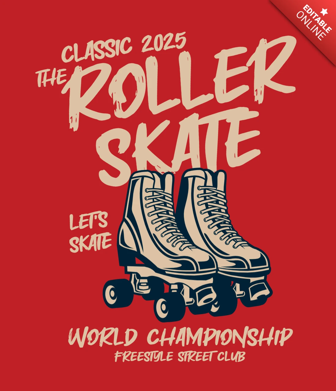 ローラースケート世界選手権Tシャツデザインテンプレート