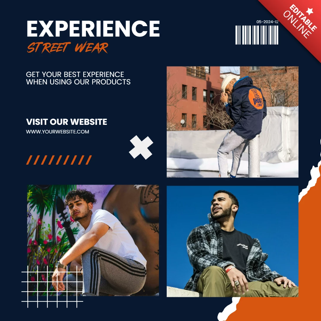 Streetwear modewinkel social media post ontwerpsjabloon