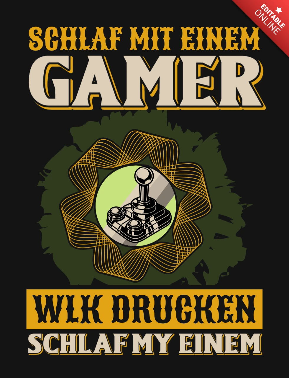 Schlaf mit einem gamer wlk drucken t-shirt design template