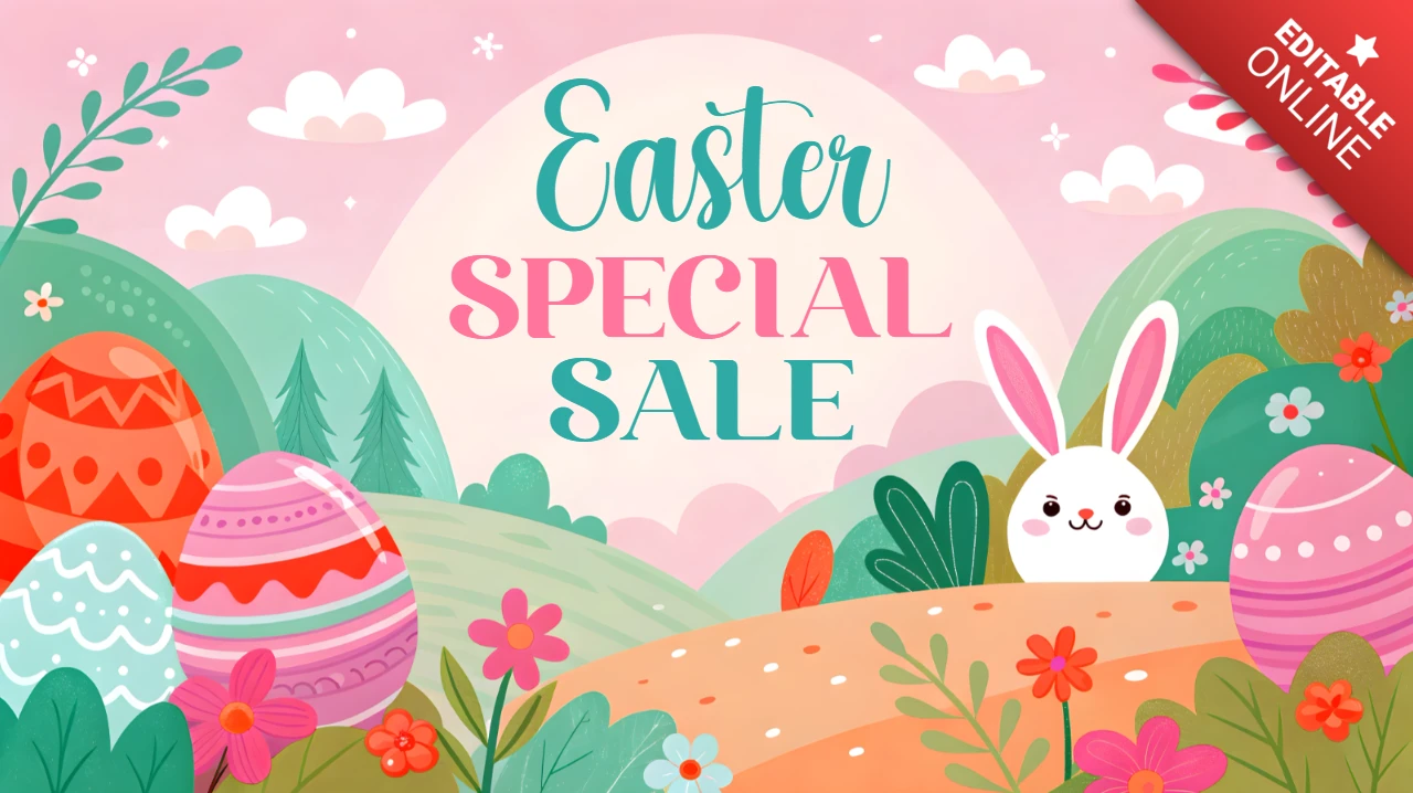 Whimsical Easter Sale Design Template for Festive Promotions
