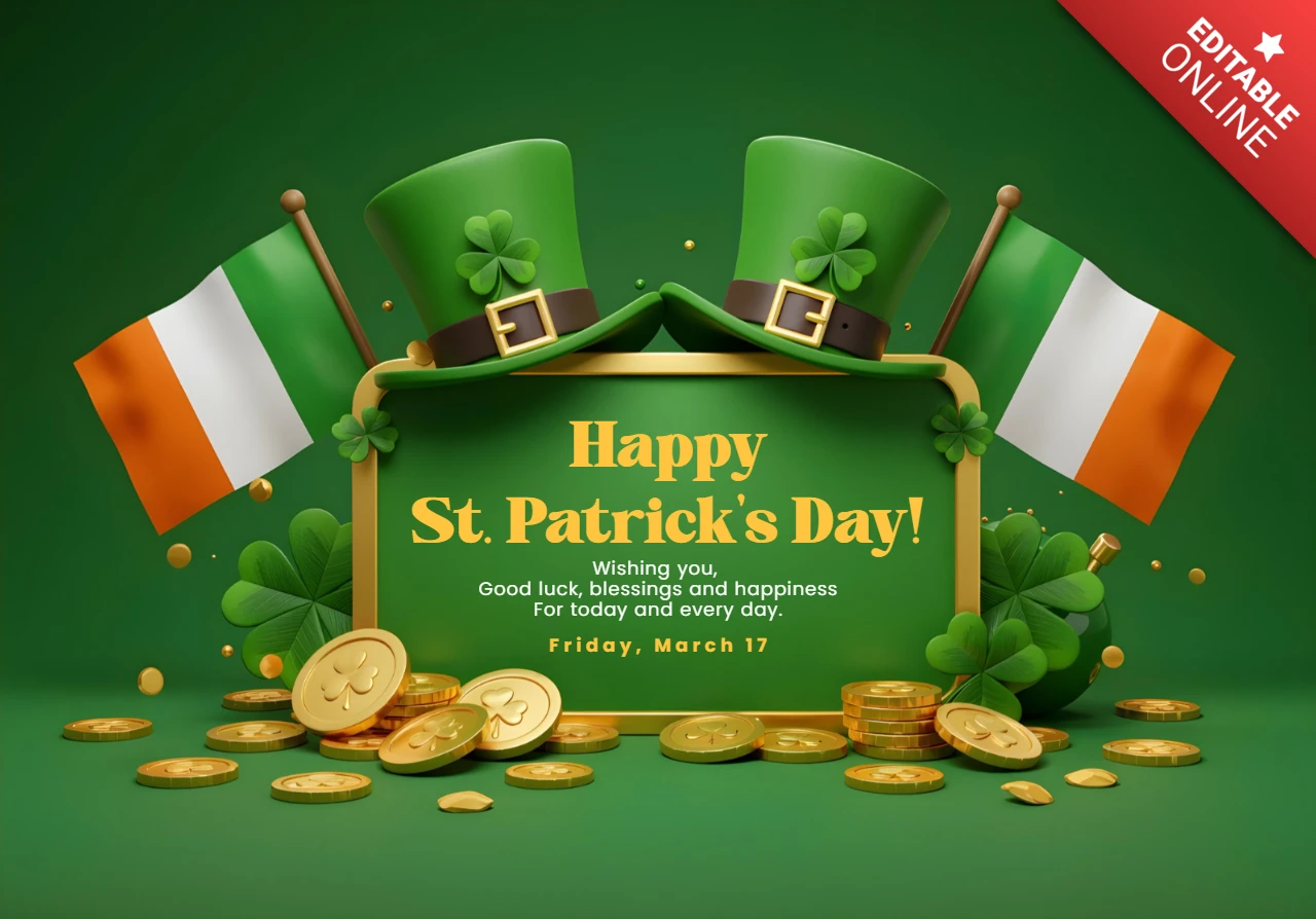 Modèle de vœux festifs pour la fête de la Saint-Patrick