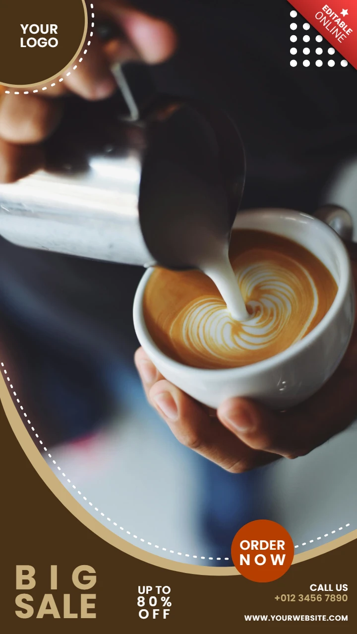Big Sale Coffee Shop Social Media Post Design Template