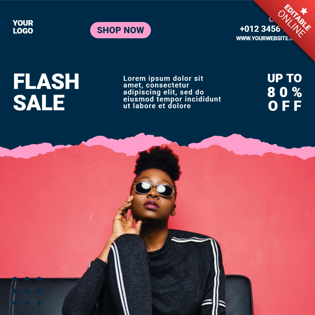 Flash aanbieding mode instagram post ontwerpsjabloon