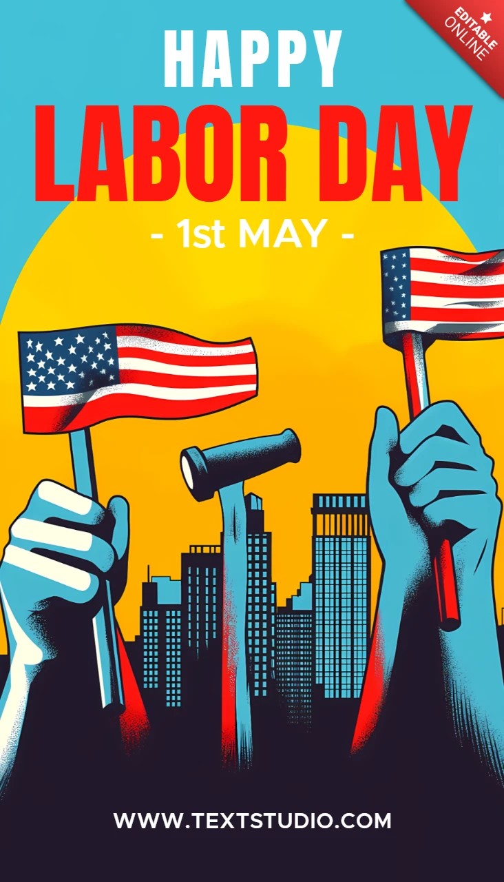 Plantilla de diseño retro para la celebración del Día del Trabajo