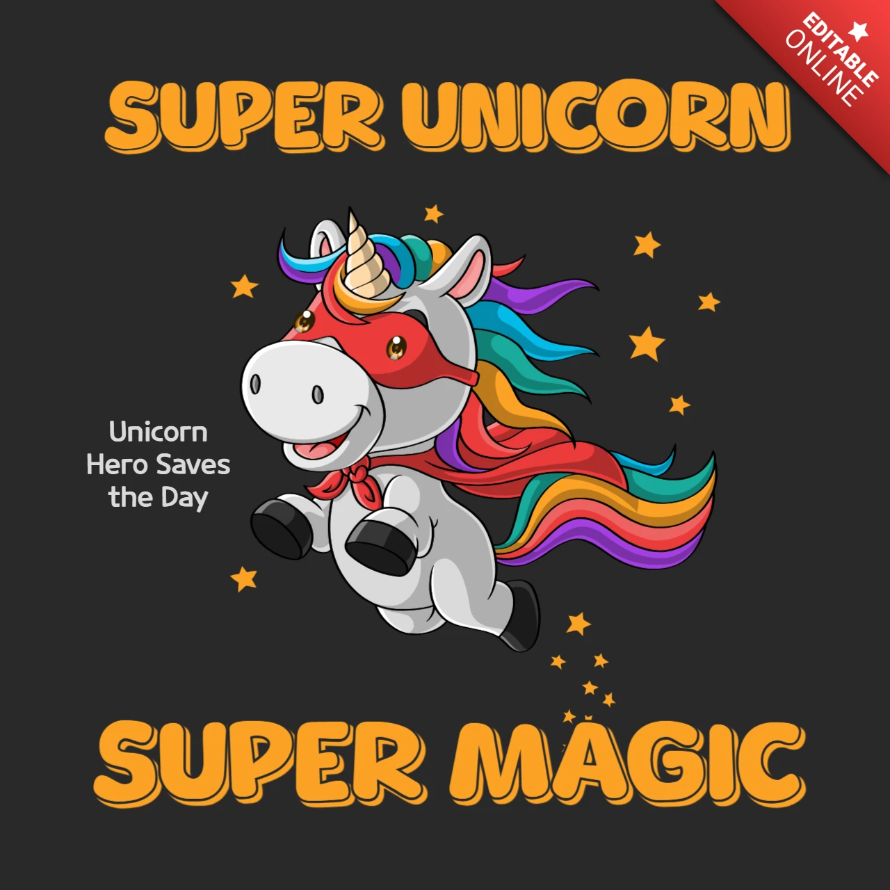 Super Unicorn Magic Design Template for Kids' Apparel