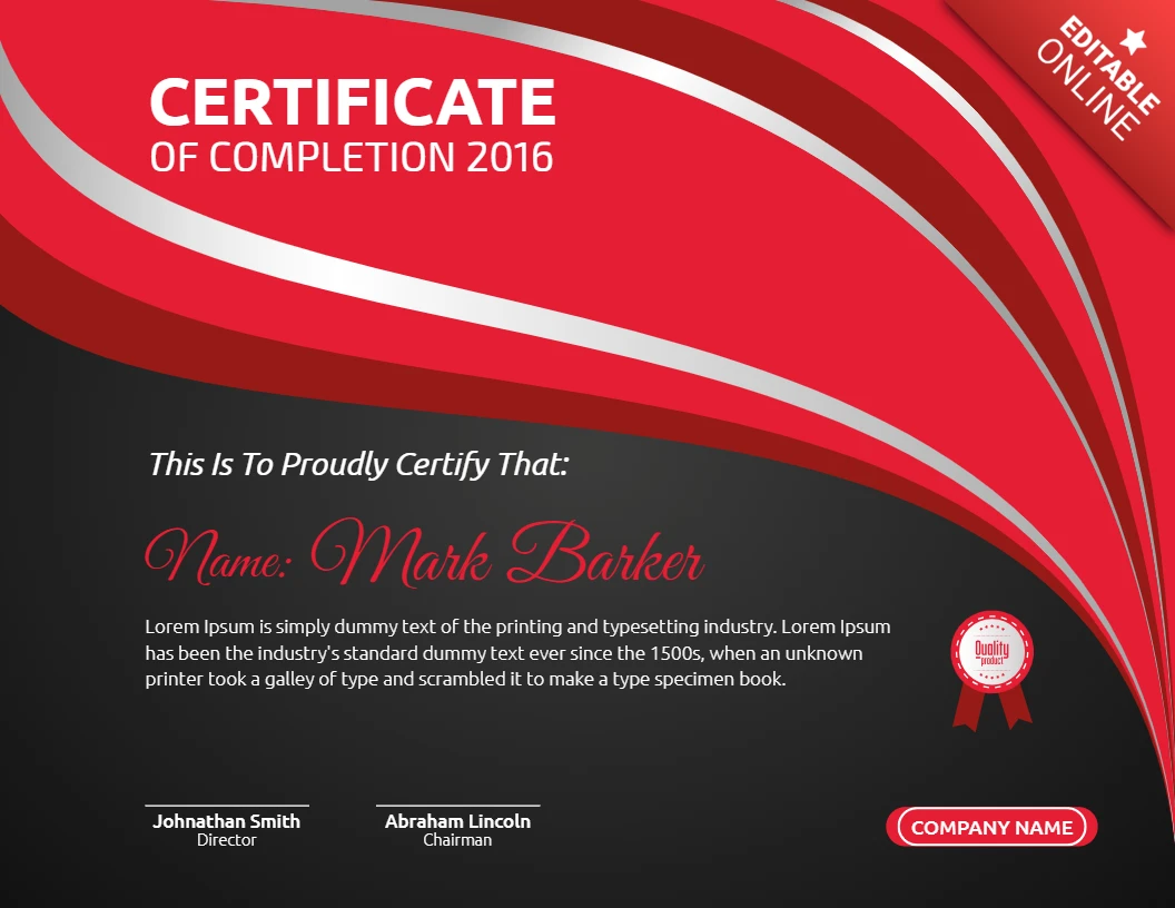Abstracte zakelijke werknemer certificaat van voltooiing post ontwerpsjabloon