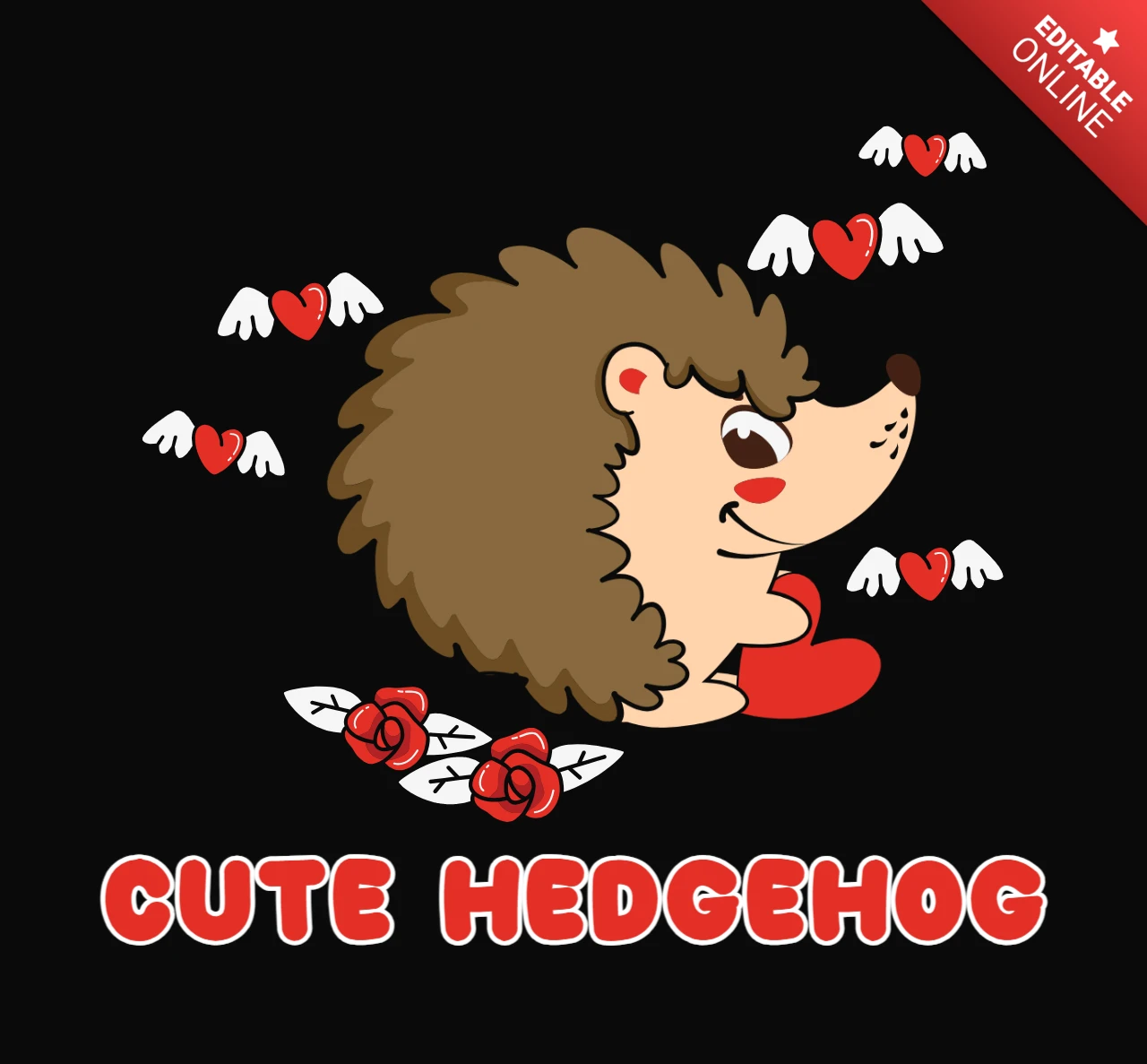 Niedlicher igel valentin t-shirt design vorlage